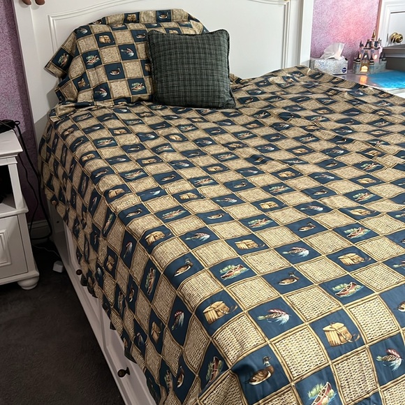 Home Elements 4pc Twin Cotton fly fishing canoe duck basket bedding set - Picture 2 of 9